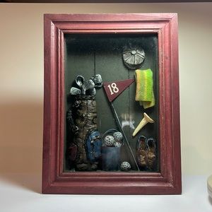 Vintage Golf Shadow Box Photo Picture Frame